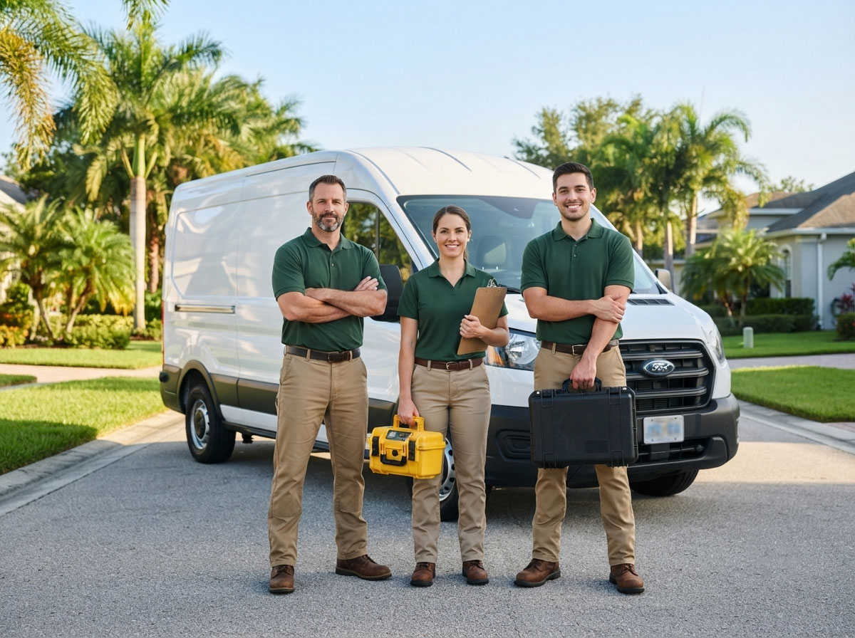 Florida Mold Remediation team with service vehicle