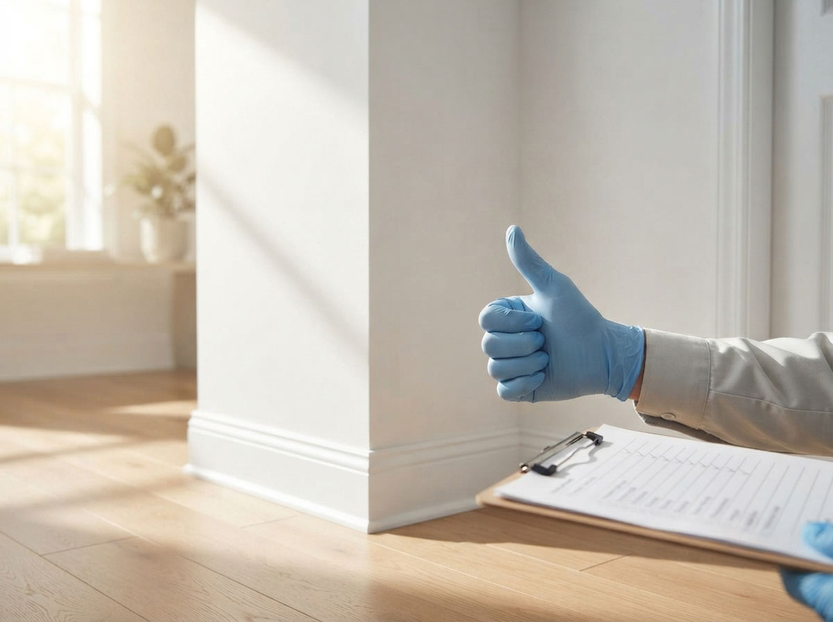 Clean restored wall after professional mold remediation